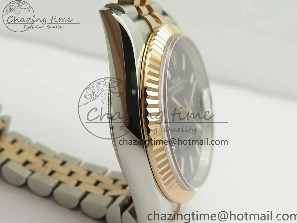 0506 EasyMatch DateJust 36mm 904 SS RG Wrapped 116231 GMF Black Dial on SS RG Wrapped Jubilee Bracelet A 3275